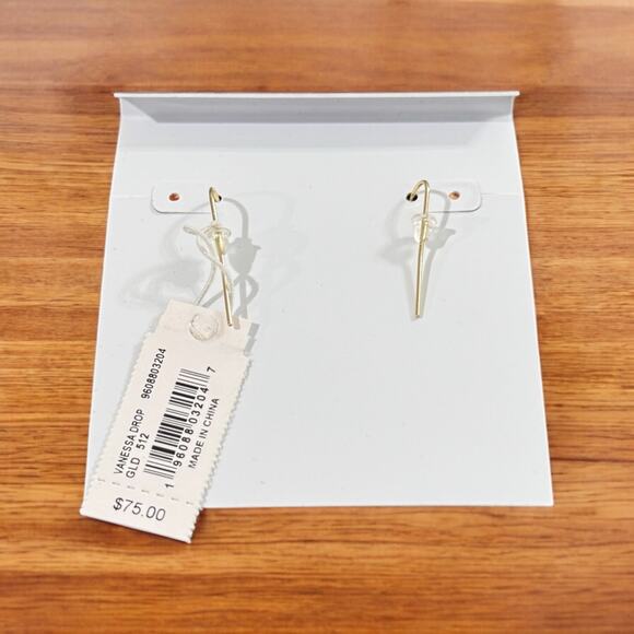 *SOLD* NWT! Kendra Scott Vanessa 14K Goldplated & Glass Drop Earrings - Picture 4 of 5